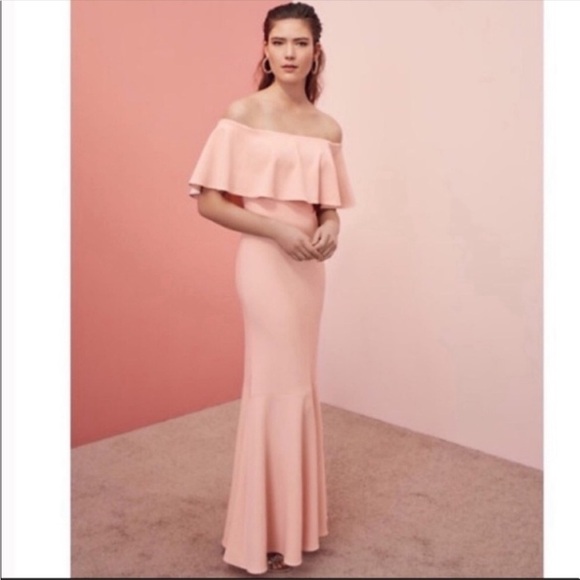 ANTHRO BHLDN DARA OFF SHOULDER FLOUNCE MAXI DRESS size 8 - Picture 2 of 11